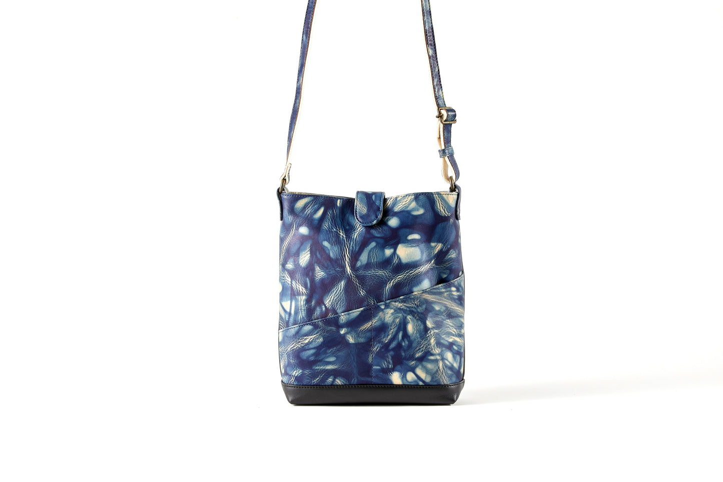 ポシェット / botanical leather®藍染 / 斑絞り / 牛革