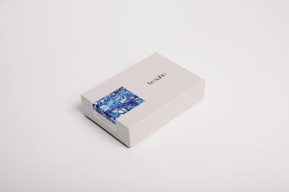 カードケース / botanical Ieather®藍染 / 斑絞り
