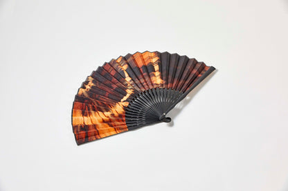 Folding fan / Amami Oshima mud dye / Circle tie-dye / Cowhide