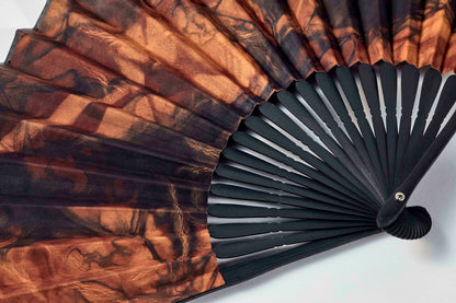 Folding fan / Amami Oshima mud dye / Spot dye / Cowhide