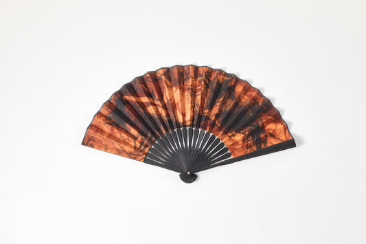 Folding fan / Amami Oshima mud dye / Spot dye / Cowhide