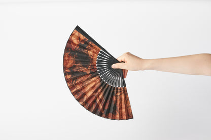 Folding fan / Amami Oshima mud dye / Spot dye / Cowhide