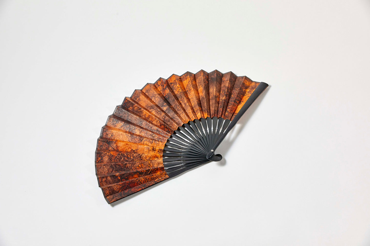 Folding fan / Amami Oshima mud dyeing / Spot dyeing / Tokyo Pig Leather