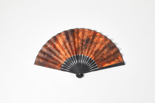Folding fan / Amami Oshima mud dye / Spot dye / Cowhide